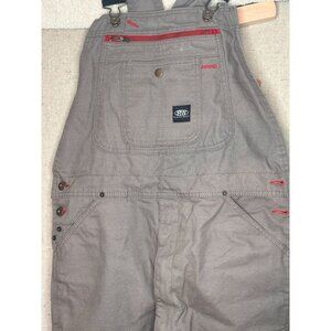 RW Rugged WorkWear Mens Gray Work Bib Overalls Menards Duck Canvas MedR 32-34